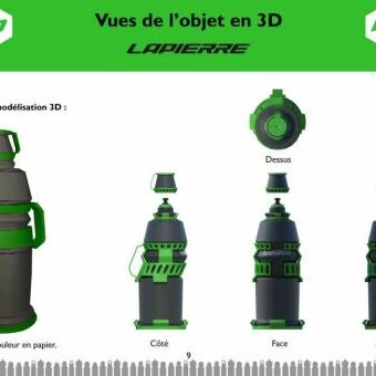 Vues de l'objet design en 3D